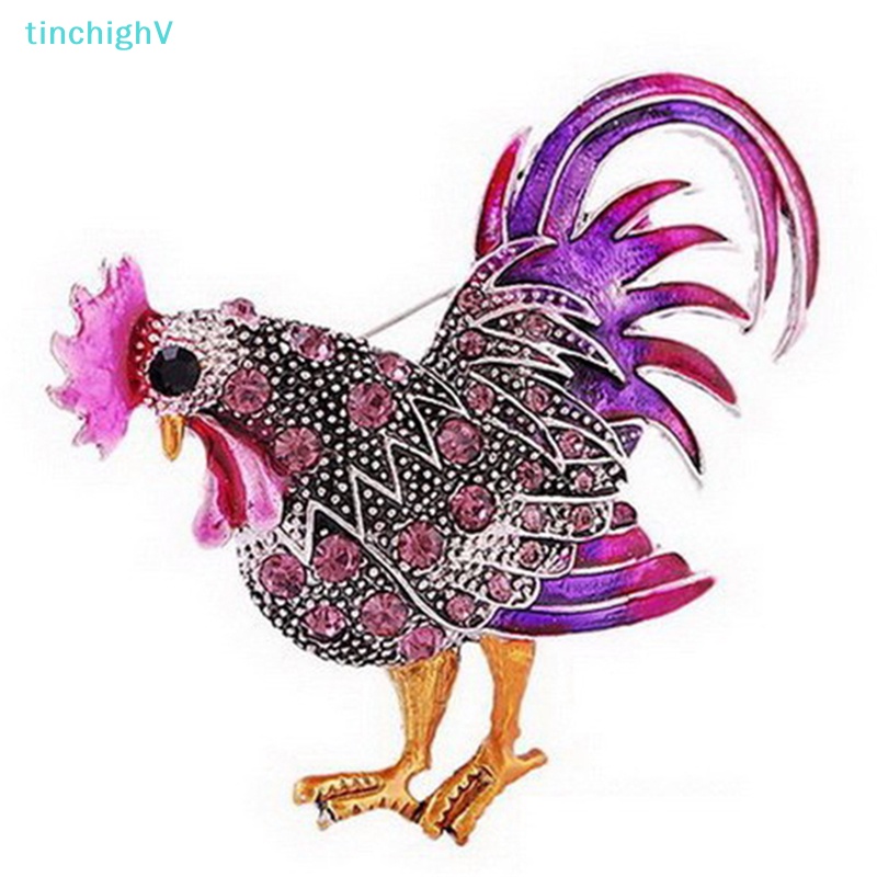 [TinchighV] Trâm Cài Áo Pha Lê Hình Gà Rooster Hen Farm Động Vật Nông Trại Vintage Bán Chạy [Hàng Mới]