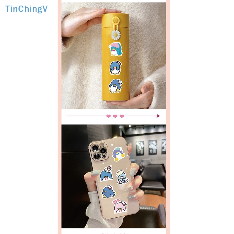 Bộ 64 Miếng Dán Họa Tiết Chim Cánh Cụt Hoạt Hình Chống Thấm Nước Trang Trí Laptop / Vali / Điện Thoại