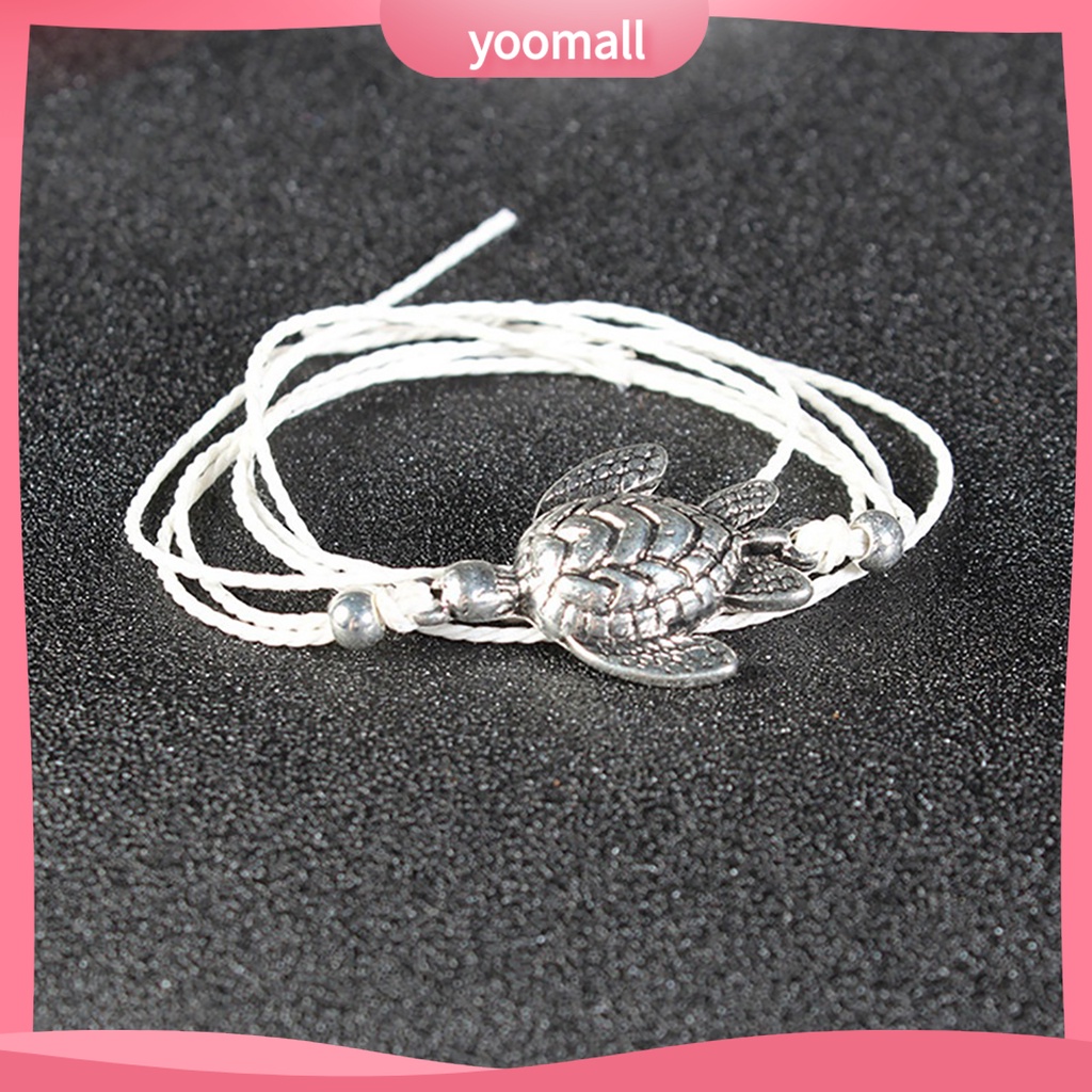 Set 3 Lắc Chân Mặt Hình Rùa Nhiều Màu Sắc Thời Trang Cho Nữ