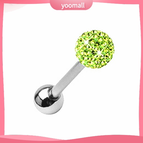 Khuyên Lưỡi Thanh Tạ Đính Đá Bằng Thép Phẫu Thuật