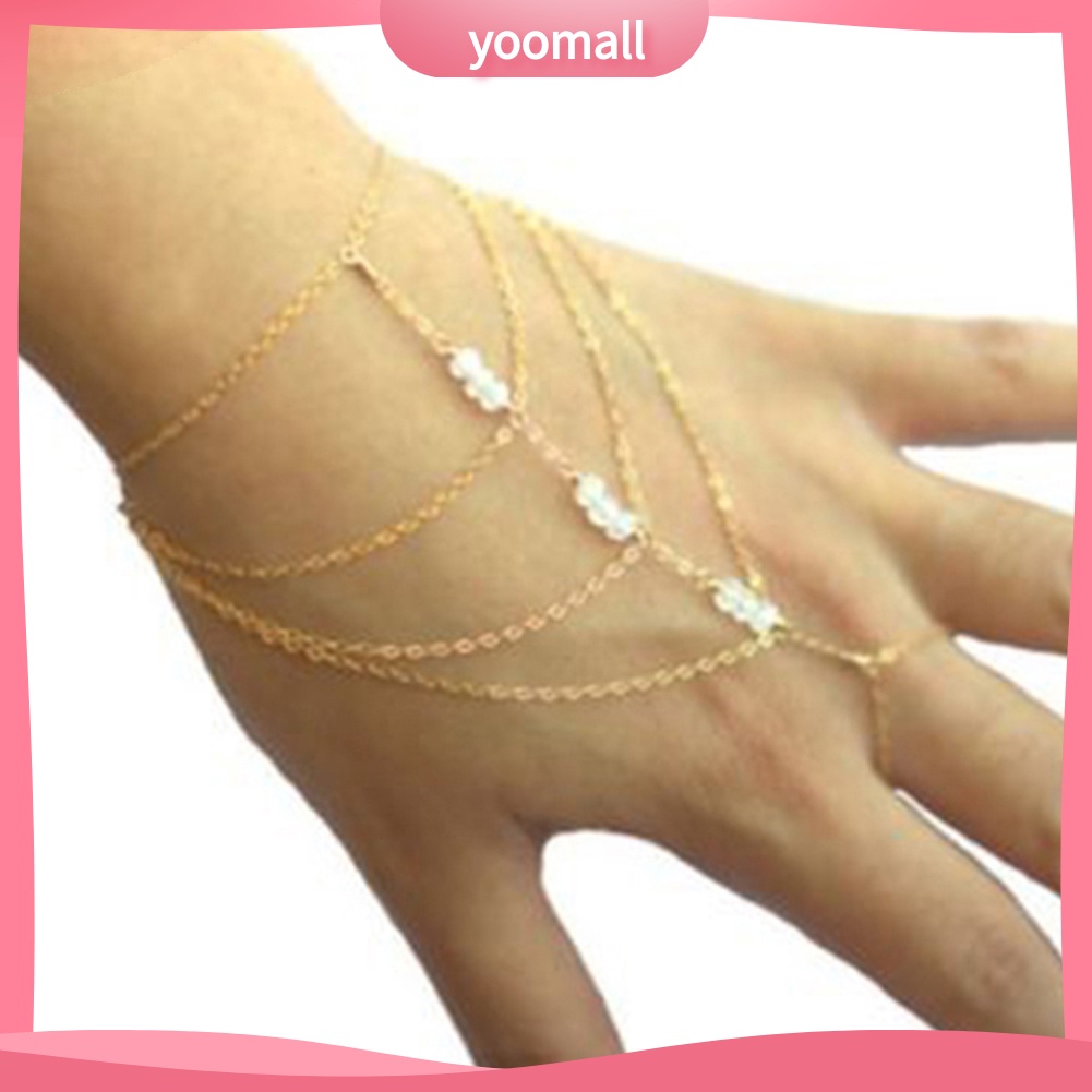 [YM] Vòng Đeo Tay Lắc Tay Phối Dây Xích Tua Rua Nhiều Lớp Buổi Nổi Tiếng Cho Nữ