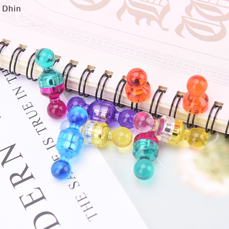 [Dhin] 14pcs strong neodymium noticeboard skittle men pin s fridge diy whiteboard COD
