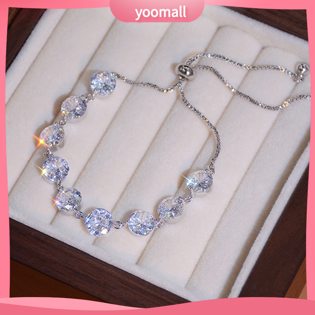 Vòng Tay Hạt Tròn Màu Bạc Lấp Lánh Thời Trang Cho Nữ