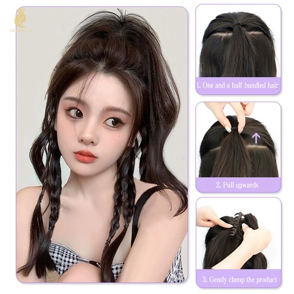 GETNOIVAS Tóc Giả Đuôi Heo Tự Nhiên