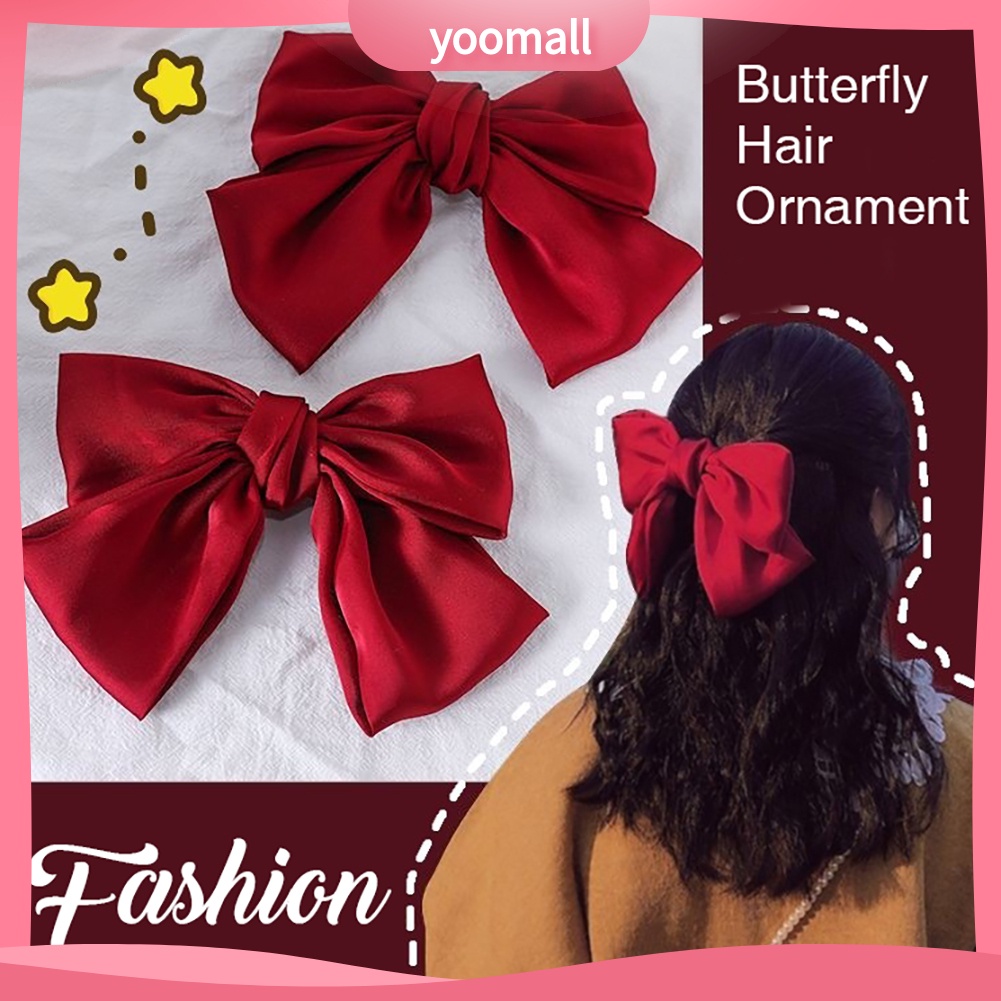 Kẹp Tóc Nơ Lớn Màu Sắc Ngọt Ngào Cho Nữ