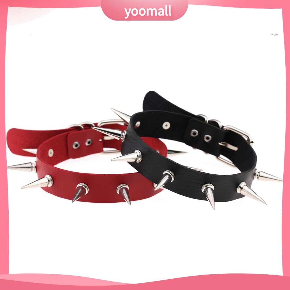 Vòng Cổ Choker Giả Da Đính Đinh Tán Thời Trang Cá Tính Dành Cho Nữ