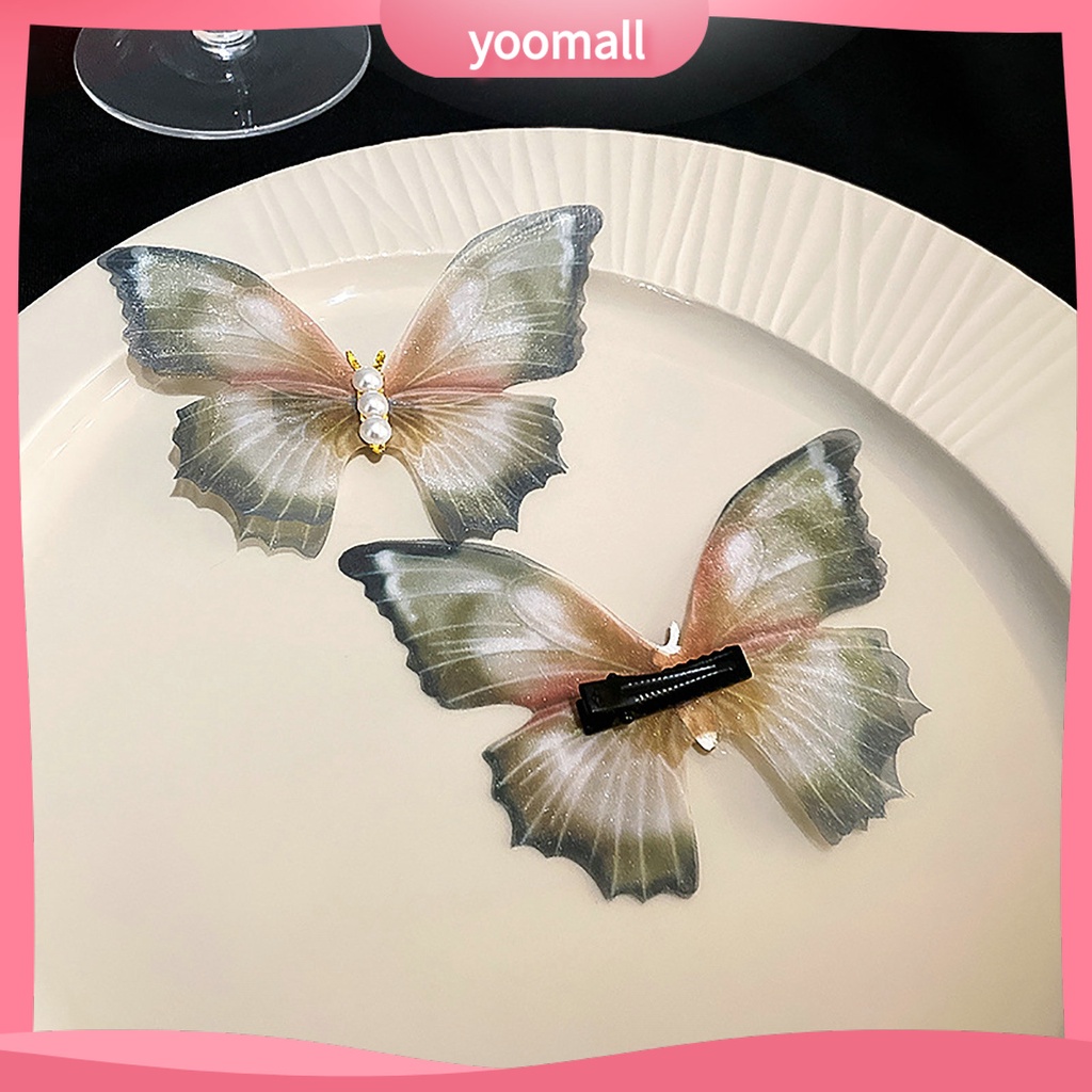 Kẹp Tóc Hai Lớp Bằng Kim Loại Đính Ngọc Trai Giả Thanh Lịch Cho Nữ