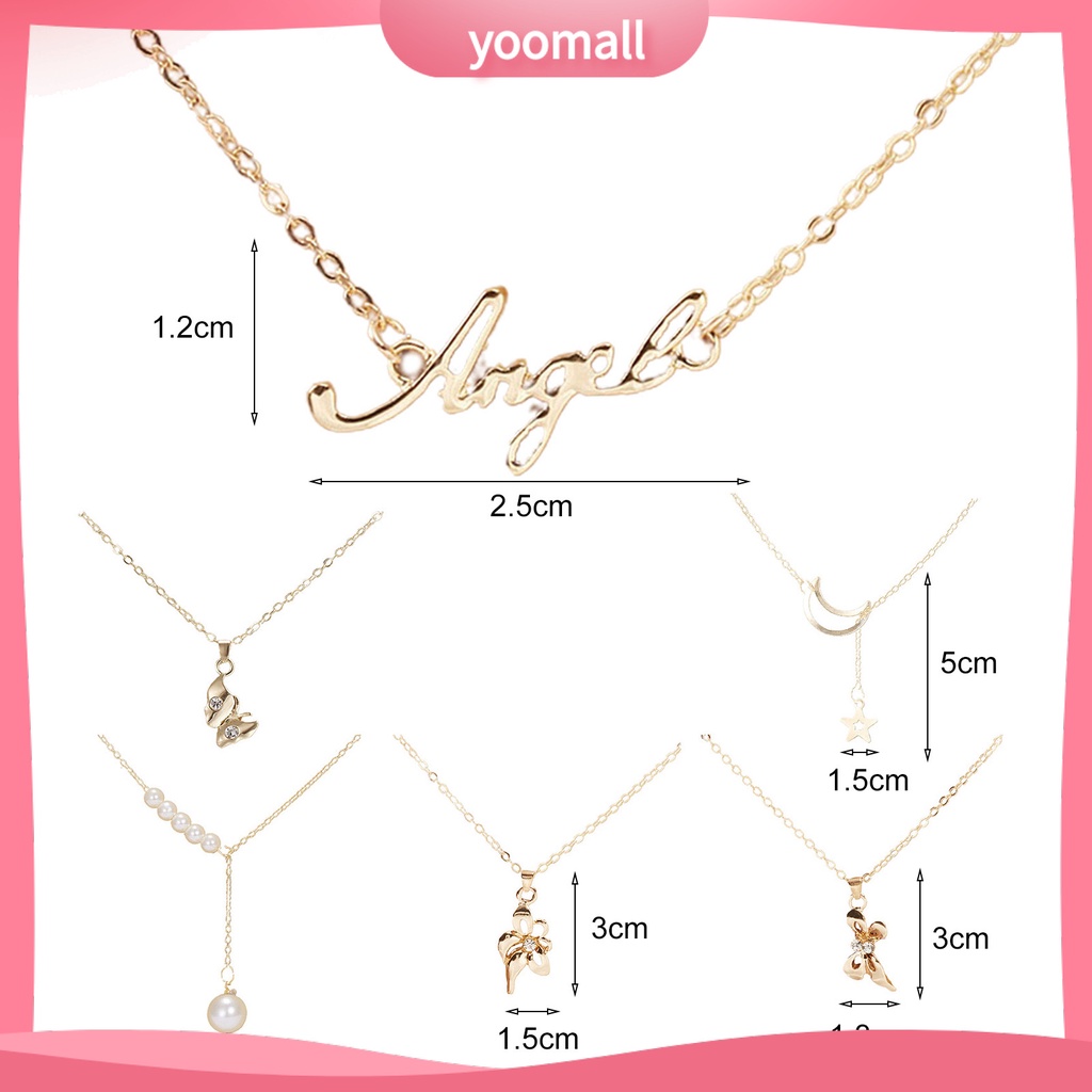 [YM] Vòng cổ Nhiều Kiểu Dáng Khác Nhau Đính Ngọc Trai Giả Bằng Thép Không Gỉ