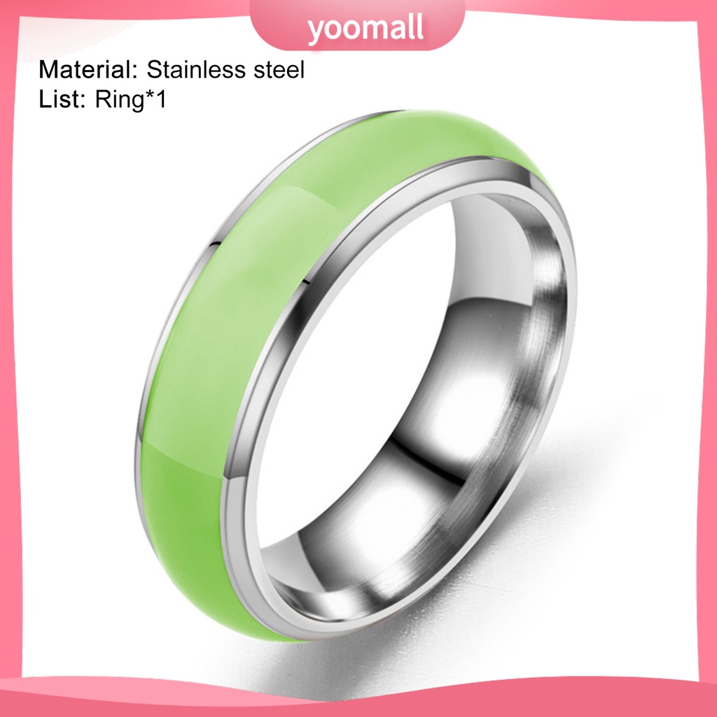 Nhẫn Phát Sáng Màu Trơn Đơn Giản Thời Trang Unisex