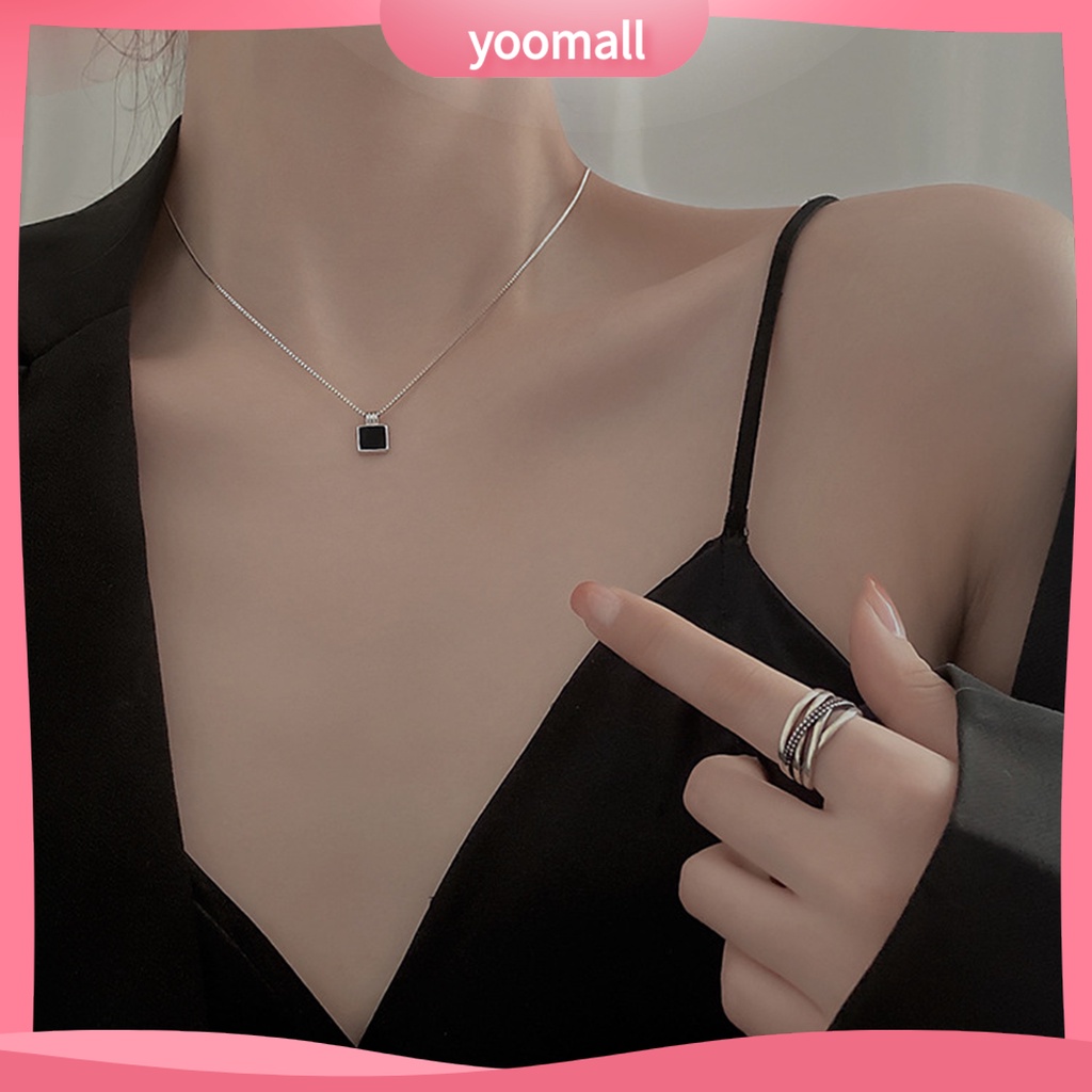 Vòng cổ Mặt Vuông Màu Vàng / Bạc Sang Trọng Thời Trang Dành Cho Nữ