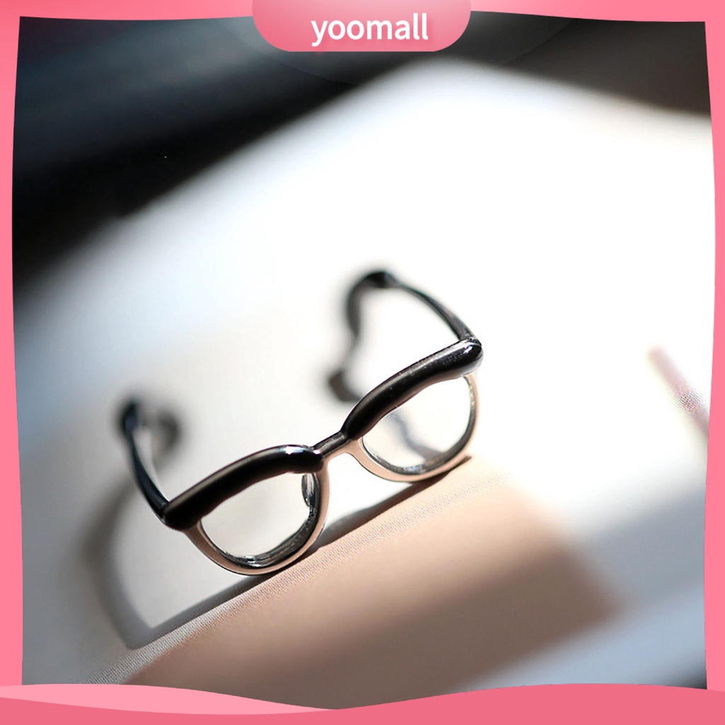 [YM] Nhẫn Dạng Mở Mặt Kính Có Thể Điều Chỉnh Cho Nữ Mặc Hàng Ngày