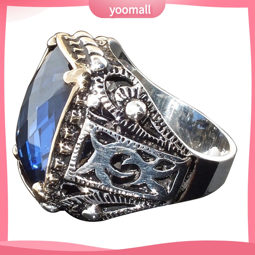 Nhẫn Mặt Vuông Đính Đá Zircon Sang Trọng Cho Nam