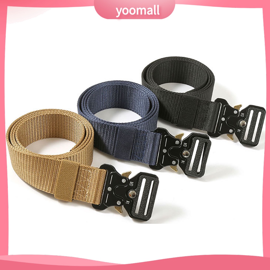 [YM] Thắt Lưng Sinh Tồn Chuyên Nghiệp Màu Trơn Tháo Lắp Nhanh Không Đục Lỗ Có Khóa Điều Chỉnh Mạnh Mẽ Cho