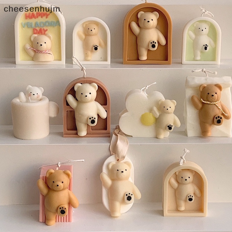 Khuôn Silicon Hình Gấu 3D Dễ Thương Dùng Làm Hương Thơm Diy