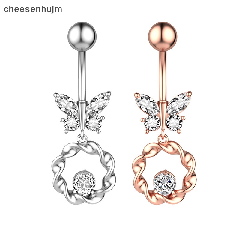 Khuyên RốN HìNh BướM ĐíNh Đá BằNg ThéP Không Gỉ