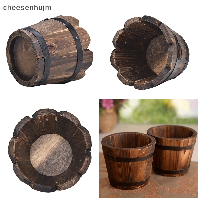 Chậu Hoa Hình Tròn Bằng Gỗ Dùng Trang Trí Nhà Cửa / Văn Phòng / Tiệc Cưới