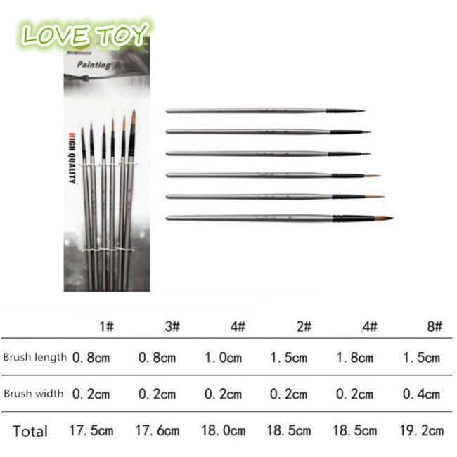 Bộ 6 Cọ Vẽ Tranh Chuyên Nghiệp