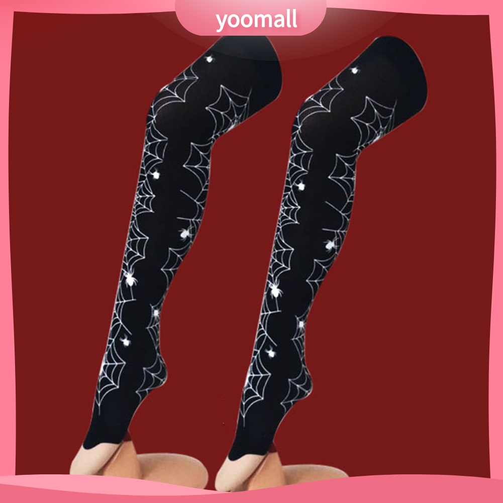 Vớ Cao Ngang Đùi Hình Bộ Xương Máu / Dơi Phong Cách Halloween Cho Nữ