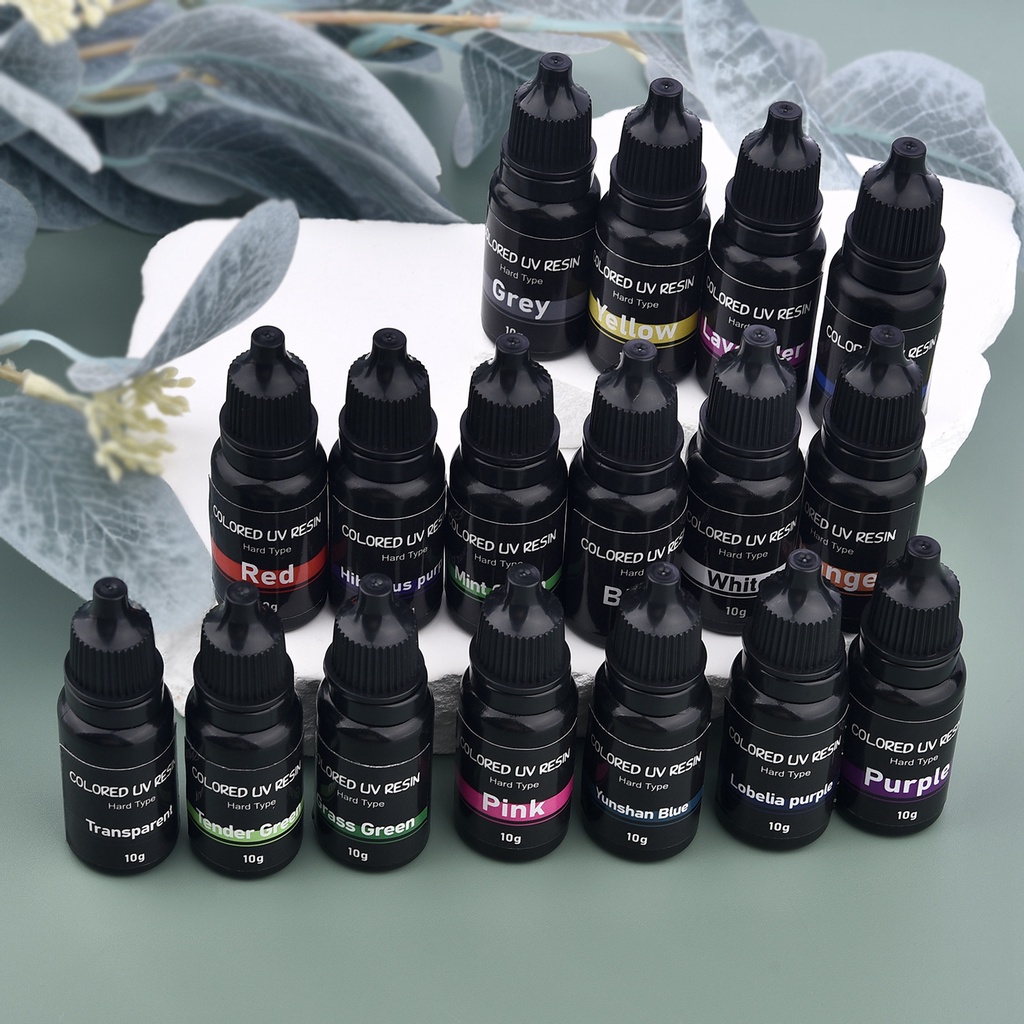 10g đầy màu sắc UV nhựa Keo UV Chữa Epoxy UV Keo Pigment DIY Trang sức Làm Gel Thuốc nhuộm nhanh khô Keo