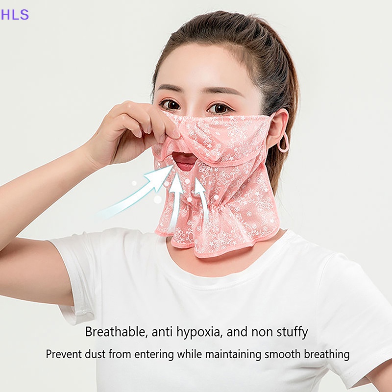 [HLS] Khẩu Trang Ren Hoa Che Mặt Chống Bụi Cát Thoáng Khí Đi Xe Đạp Ngoài Trời Mùa Hè Dành Cho Bạn Nữ