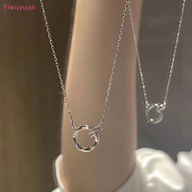 Vòng cổ Cặp Đôi Đính Đá Zircon Tròn Kiểu Dáng Thời Trang Mới