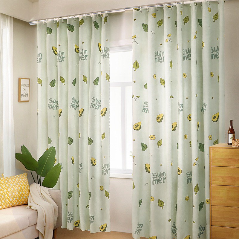 Rèm treo cửa, rèm khoen lỗ, rèm dán tường MẪU TRÁI BƠ SUMMER hiện đại
