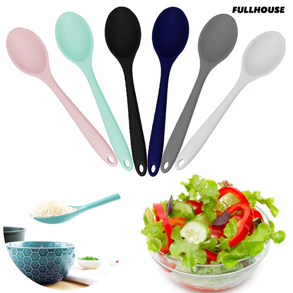 ☀Muỗng Múc Canh Bằng Silicone Cán Dài Linh Hoạt Không Vỡ