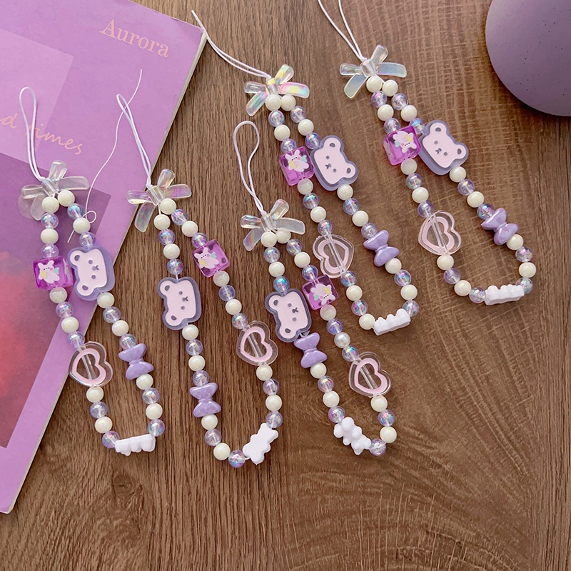 Dây Đeo Điện Thoại / Airpods Hình Gấu Hoạt Hình Dễ Thương Chống Rơi Tiện Dụng - YKD