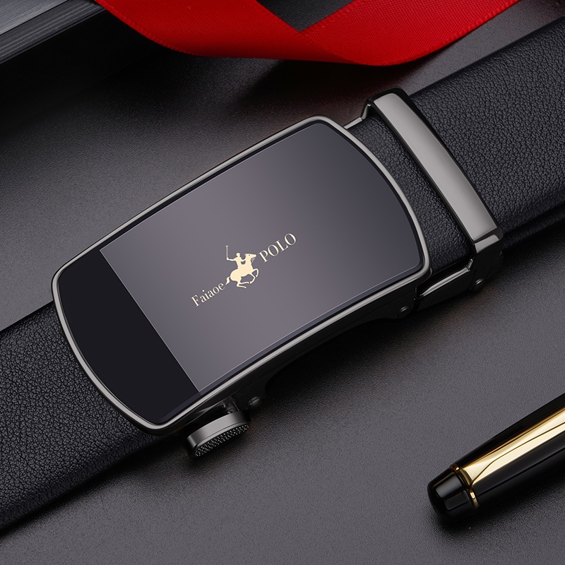 Thắt lưng da nam cao cấp Faiaoe POLO, Dây nịt nam da bò nguyên tấm - 728