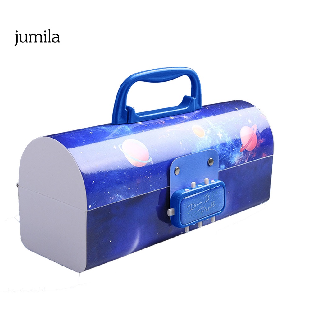 Qr Hộp Đựng Bút Chì Sức Chứa Lớn Thiết Kế Tay Cầm Khóa Mật Khẩu Bằng Nhựa Chống Nước In Hình Hoạt Hình