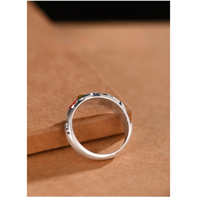 Nhẫn Hở Hình Đồng Xu Bạc Thái Thời Trang Cho Nam Nữ