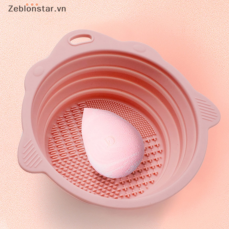 Hộp Silicone Vệ Sinh Cọ Trang Điểm Gấp Gọn Tiện Lợi
