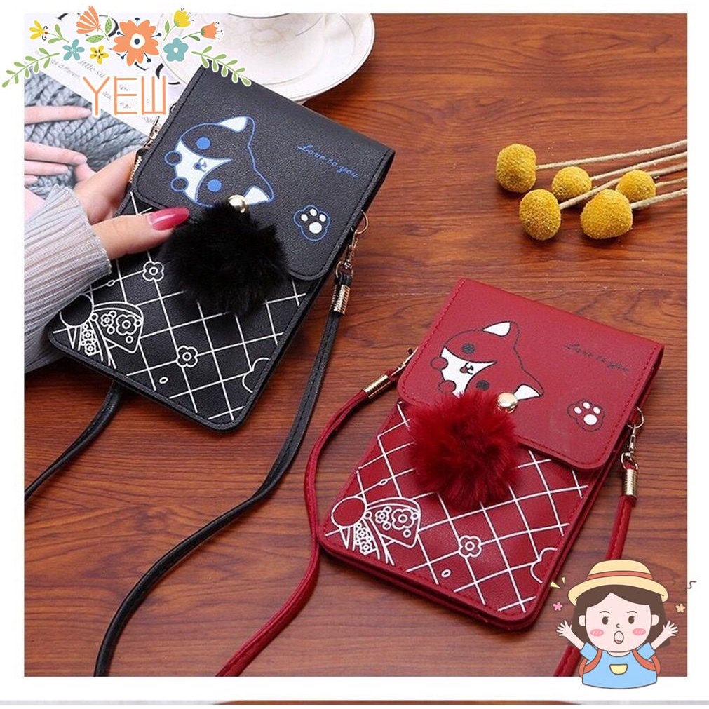 Ví Da PU Mini Họa Tiết Hoạt Hình Xinh Xắn Dành Cho Nữ