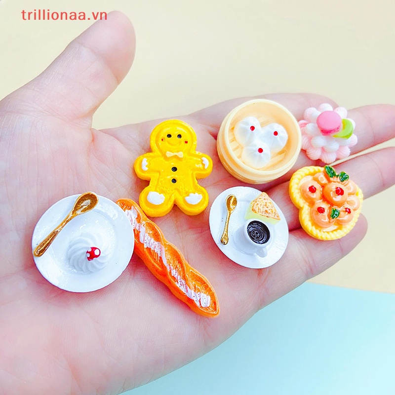 Set 5 Đồ Chơi Mô Hình Thức Ăn Mini Bằng Nhựa Resin DIY