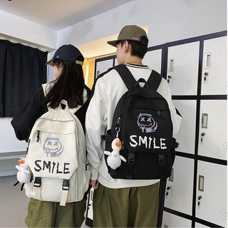 Cặp sách học sinh unisex cấp 2 cấp 3 đi học cỡ lớn đẹp độc giá rẻ bền bỉ thời trang đôi nam nữ SMILE  Xu Xu Kids