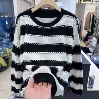 Áo sweater kẻ sọc phong cách hàn quốc thời trang mùa xuân cho nữ