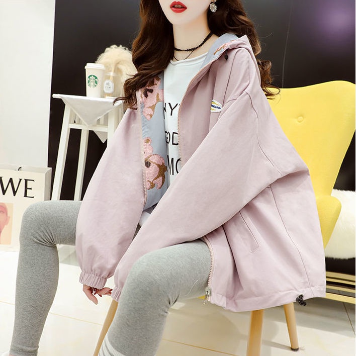 Áo Khoác Hai Mặt In Hình Gấu Phong Cách Hàn Quốc Thời Trang Xuân Thu Cho Nữ