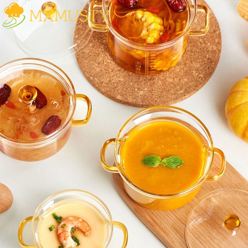 Mxmusty Nồi Nấu Ăn / Súp Mini Bằng Thủy Tinh Dày Dặn Cách Nhiệt Chống Nổ