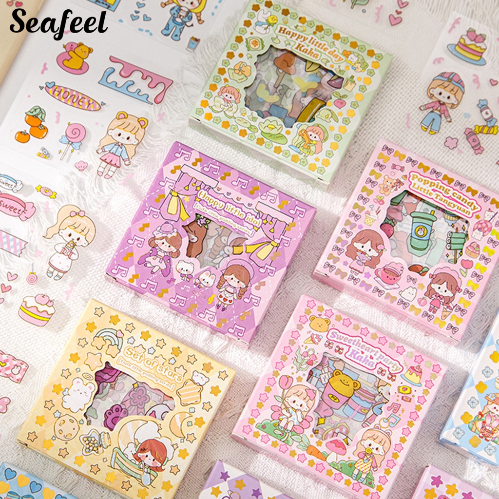 Bộ 100 Nhãn Dán Tự Dính Hình Thú Cưng Hoạt Hình Dễ Thương Có Thể Tháo Gỡ Trang Trí Sổ Tay