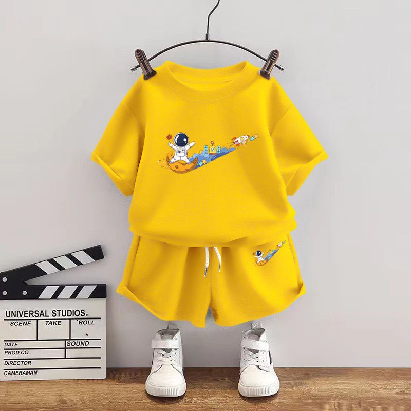 Bộ Đồ Thể Thao Áo Thun Cotton Tay Ngắn Phong Cách Thời Trang Mùa Hè 2023 Mới Cho Bé Trai
