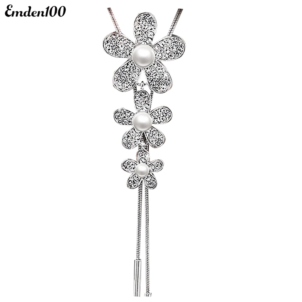 Vòng cổ Dài Mặt Hoa Đính Đá 3 Lớp Thời Trang