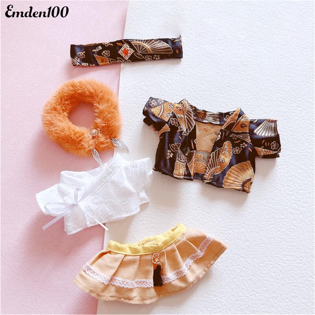 1 Bộ Quần Áo Búp Bê Phong Cách Trung Hoa Cổ Điển Kèm Băng Đô 20cm