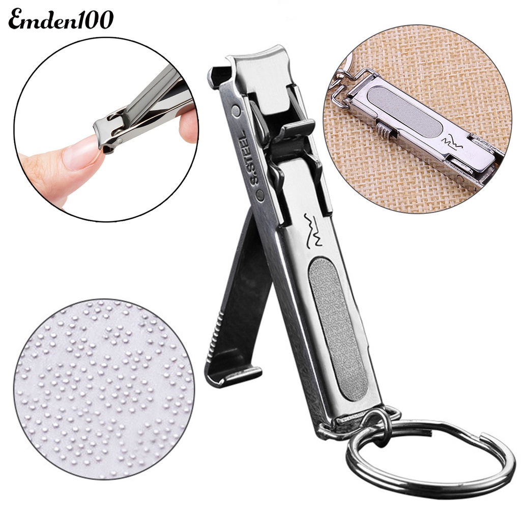 Emden Dụng Cụ Cắt Móng Tay Có Thể Tháo Rời Dạng Vòng Tròn Lưỡi Cong Siêu Mỏng An Toàn Kết Cấu Mịn Có Móc Khóa Cho Người