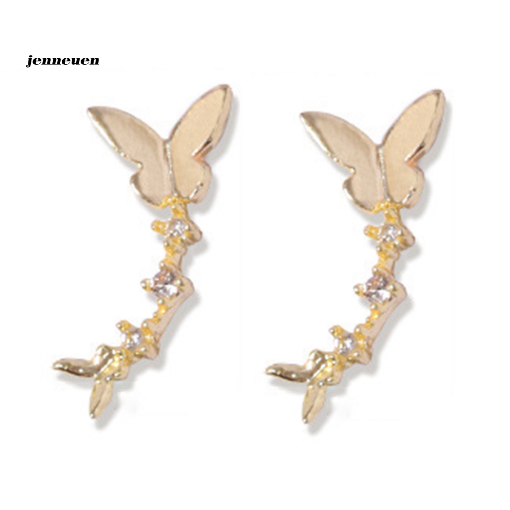 Set 2 Hộp Phụ Kiện Trang Trí Móng Tay Hình Bướm Lấp Lánh DIY