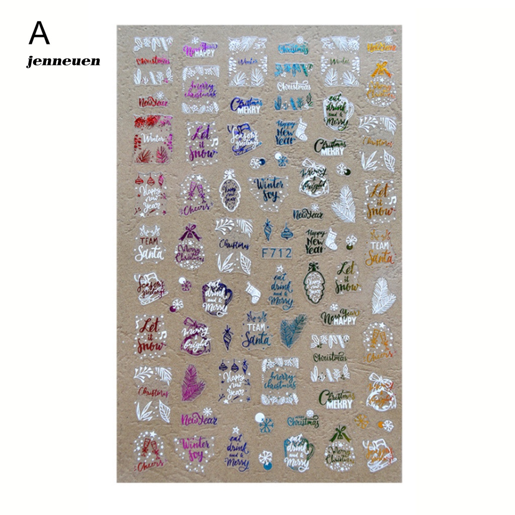 Miếng Dán Trang Trí Móng Tay 3D Gọn Nhẹ Họa Tiết Bông Tuyết Giáng Sinh Dành Cho Nữ