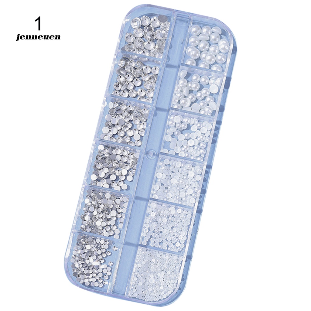 Hộp 12 Ngăn Đựng Hạt Kim Cương Giả Mini 3D Trang Trí Móng Tay