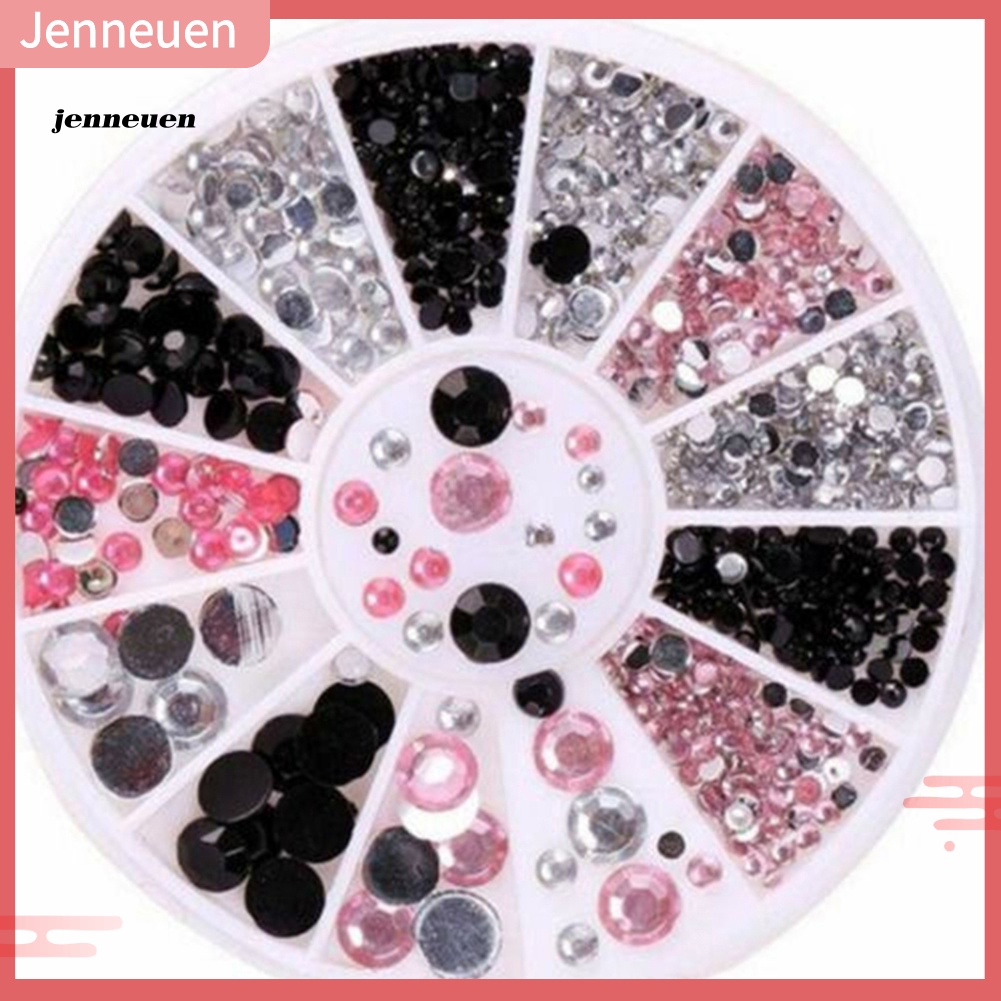 Khay Bánh Xe 13 Ngăn Đựng Hạt Đá 3D Tự Trang Trí Móng Tay