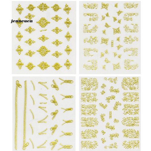 Set 12 Tấm Hình Dán Họa Tiết Bông Tuyết 3D Trang Trí Móng Nghệ Thuật DIY