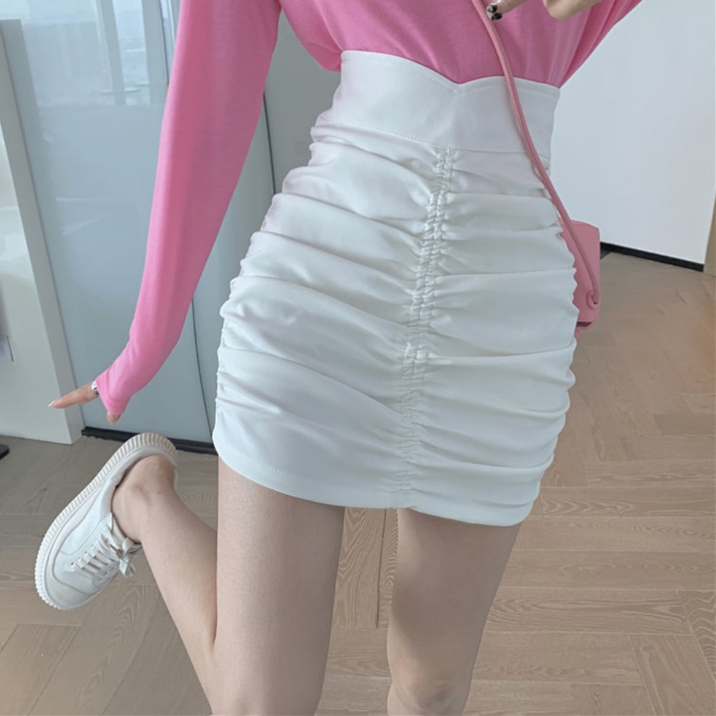 Chân Váy Chữ a Ngắn Xếp Ly Lệch Tà Hai Màu Sắc Thời Trang Mùa Hè Cho Nữ