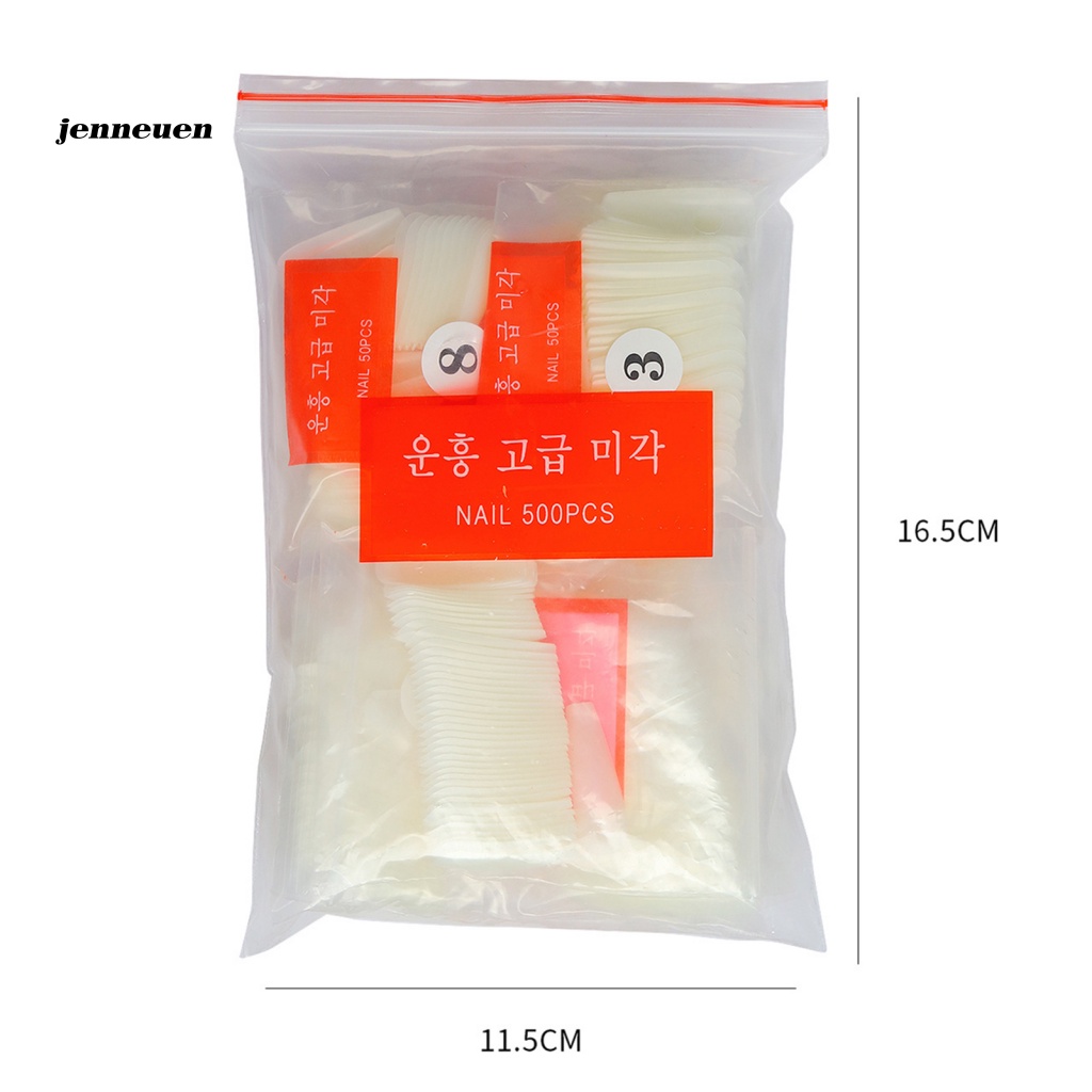Bộ 500 Móng Tay Giả Dài Trong Suốt Che Phủ Toàn Diện Dễ Tháo Rời DIY